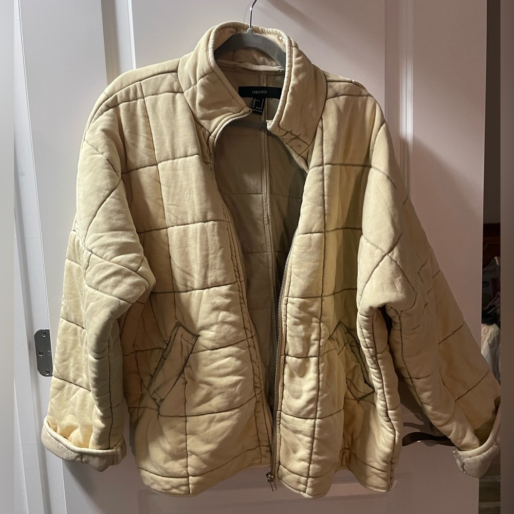 F21 Quilted Zip-up Jacket